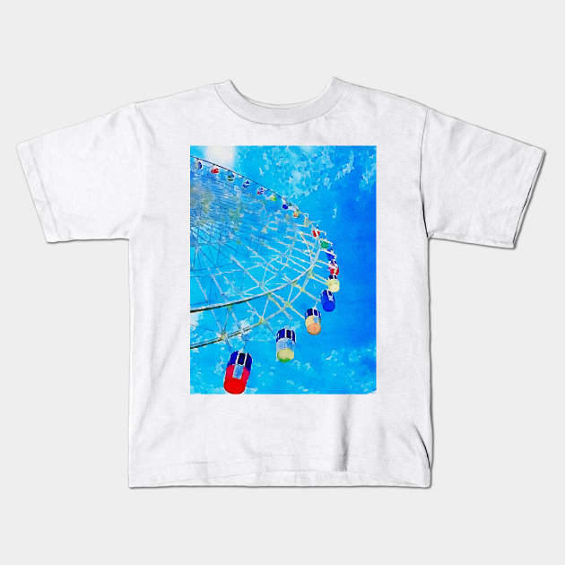 ferris wheel Kids T-Shirt by Banyu_Urip